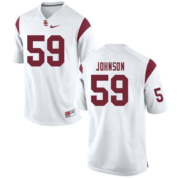 Men #59 Damon Johnson USC Trojans College Football Jerseys Sale-White